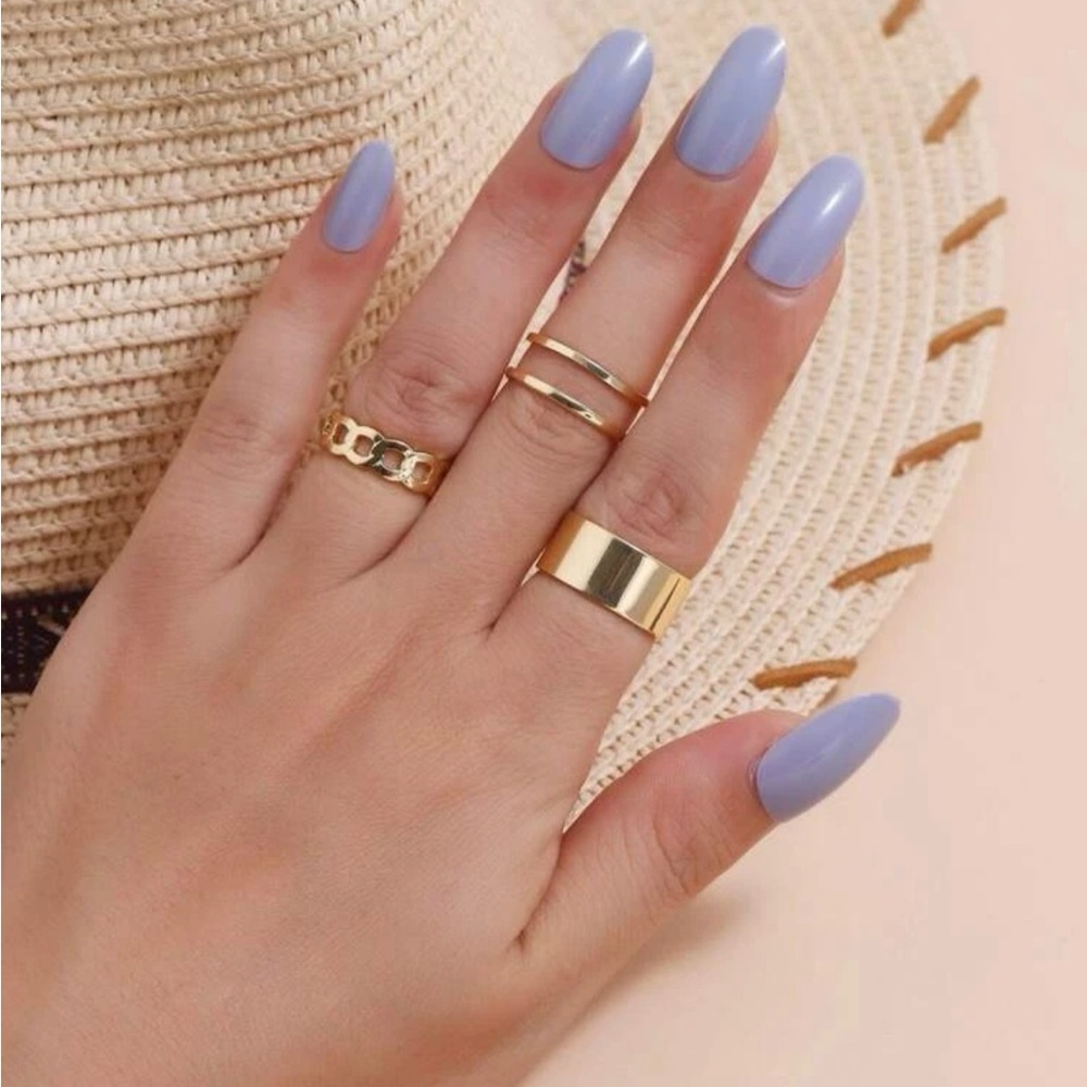 Gold 3pc Chunky Ring Set